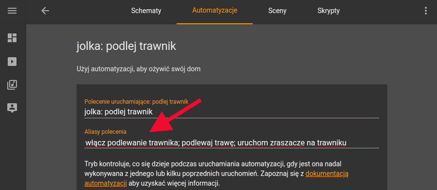 Działanie komend